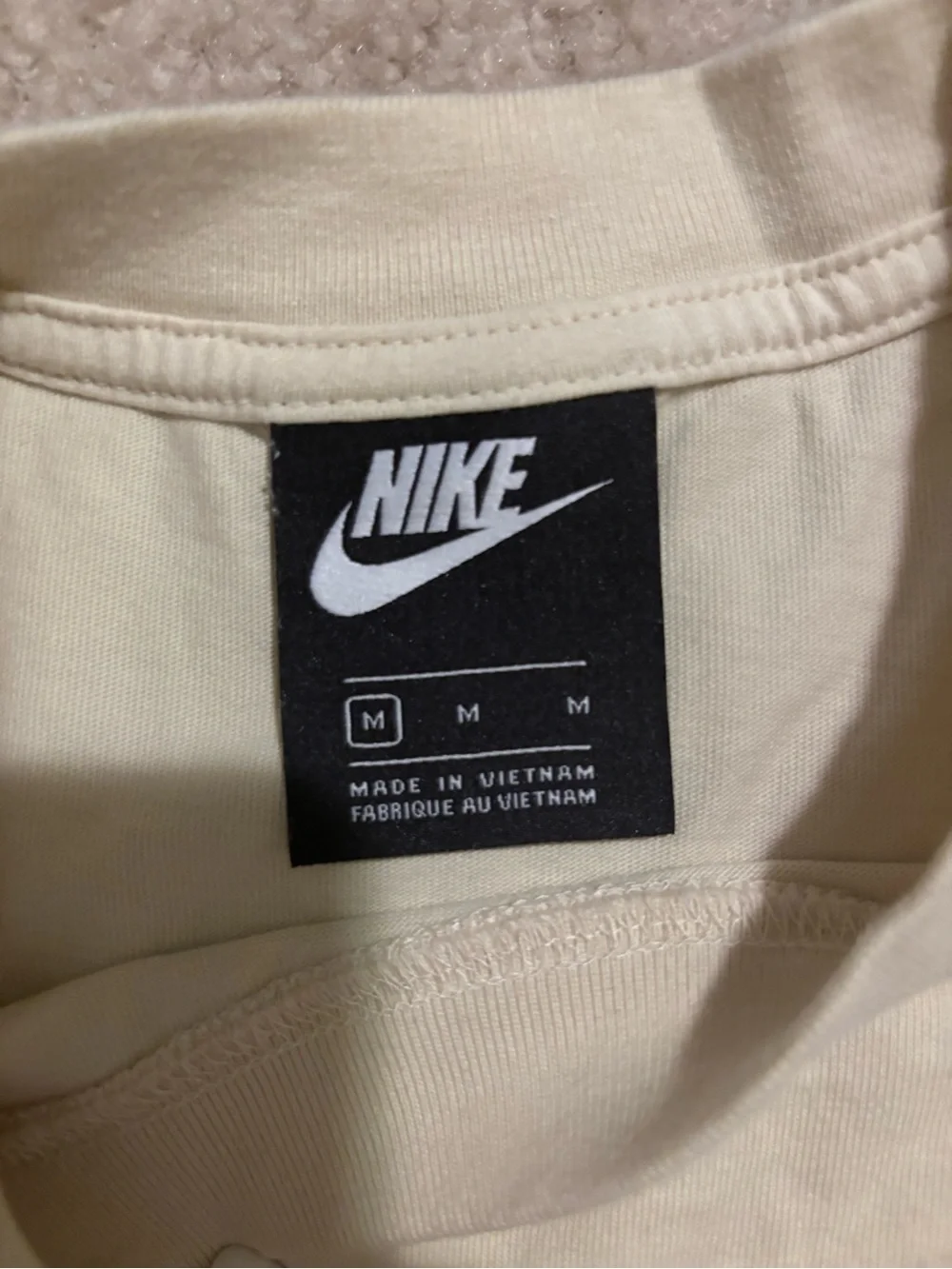 Nike Cream Crop Top with Black Swoosh - Picture 2 of 2